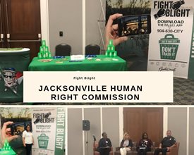 Fight Blightr Booth at Jacksonville Human Rights Commission Event