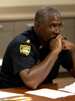 JSO assistant chief listens at Journey meeting.