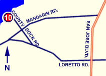 Map to County Dock boat ramp