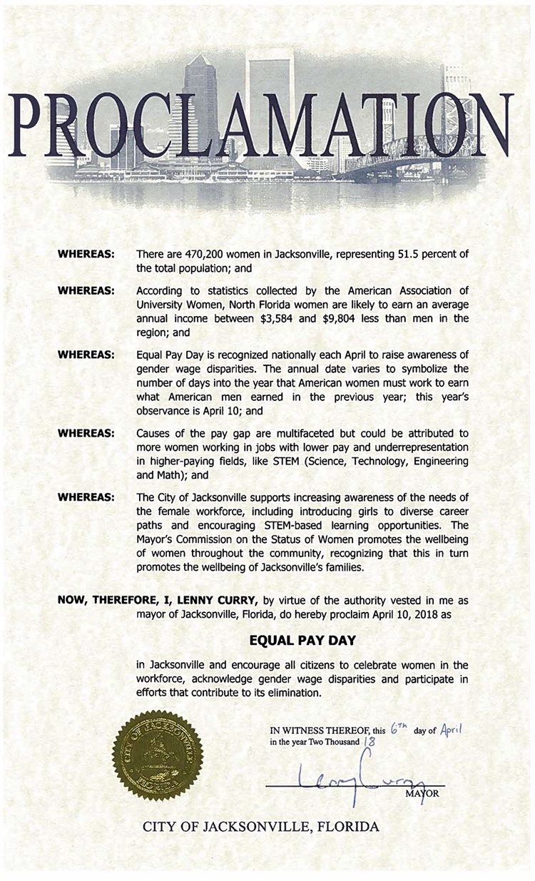 equal pay day proclamation