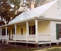 Old farmhouse replica at Walter Jones Historic Park