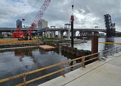 McCoys Creek Outfall milestone work area