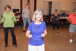 Seniors line dancing