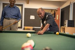 Seniors playing pool