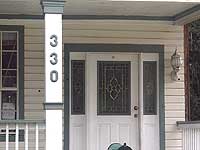 A neatly kept residential porch.