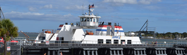 Photo of the St. Johns River Ferry vessel Jean Ribault.
