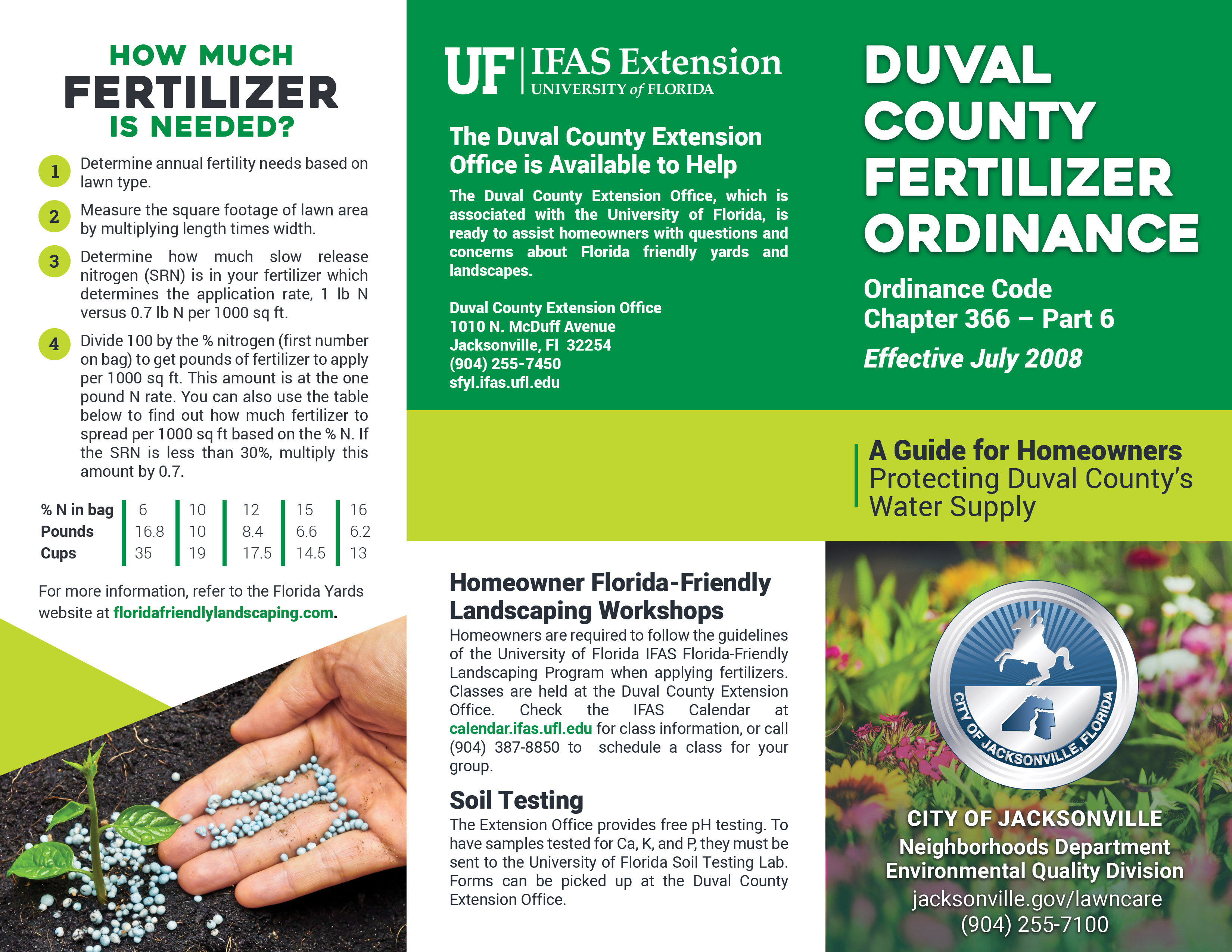 Fertilizer brochure front