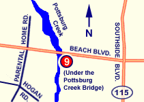 Map showing directions to Pottsburg Creek Boat Ramp Map showing directions to Pottsburg Creek Boat Ramp