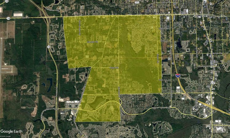 Proposed treatment area between 103rd st and the county line, between Ricker rd and Old Middleburg rd