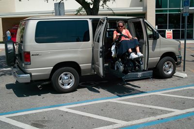 A correctly parked van