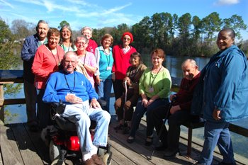 A group of seniors on the waterfront